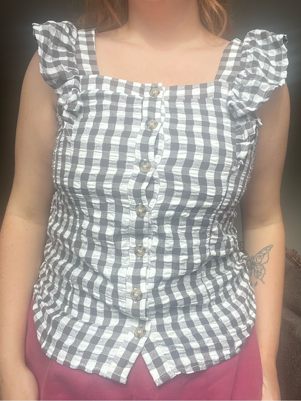 Gingham tank top